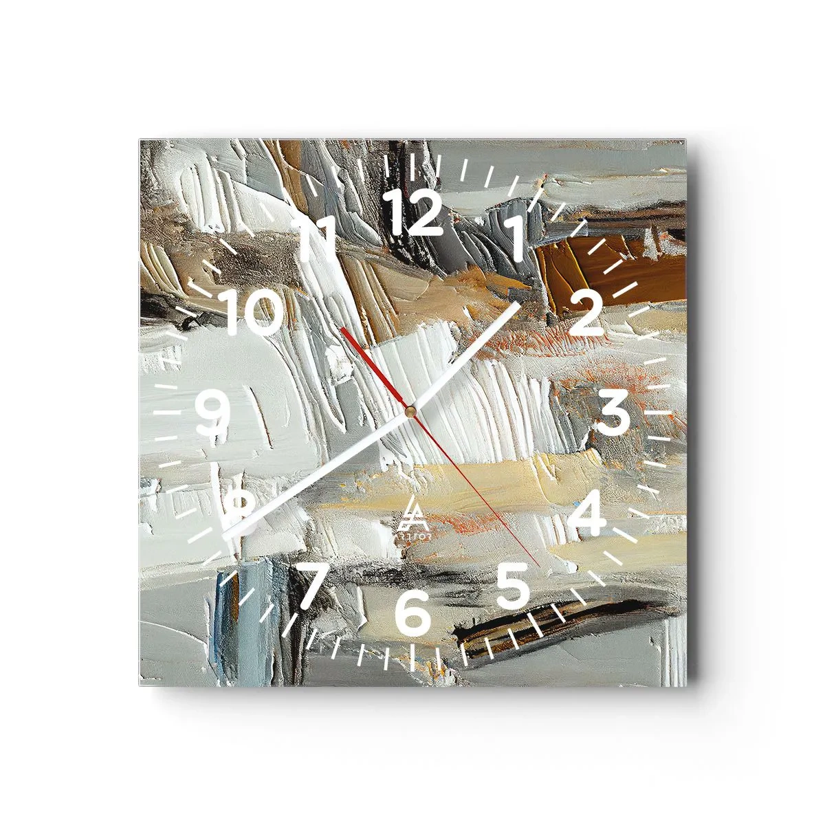 Wall clock - Clock on glass - Layers of Colour - 30x30 cm