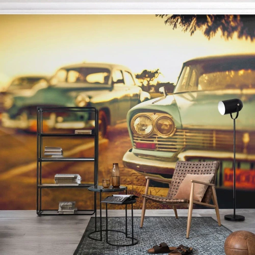 Self-Adhesive Photo Wallpaper Deluxe Sticker - We Wait and See - Car, Cuba, Automotive - 250x175 cm