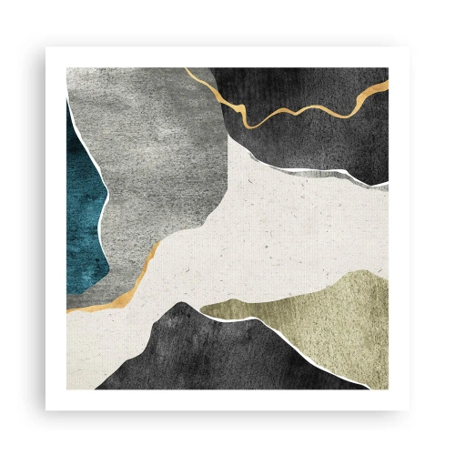 Poster - Mosaic Composition with a Gold Thread - 60x60 cm