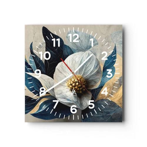 Wall clock - Clock on glass - With a Heart of Gold - 30x30 cm
