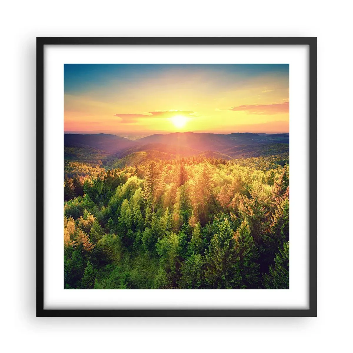 Poster in black frame - Peaks and Summits - 50x50 cm