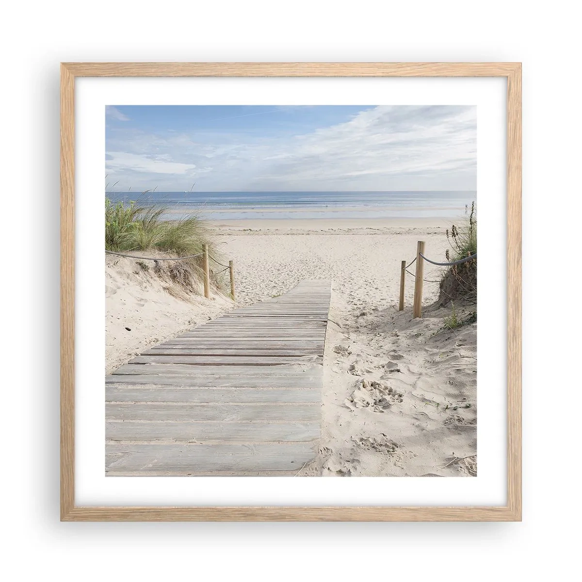 Poster in light oak frame - Until the Horizon - 50x50 cm