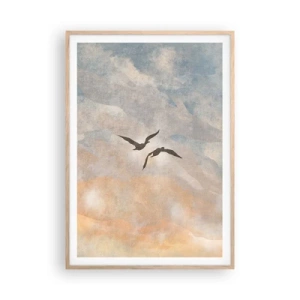 Poster in light oak frame - Sky-high Dance - 70x100 cm