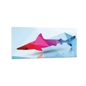 Glass picture - Shark in a Crystal Environment - 120x50 cm