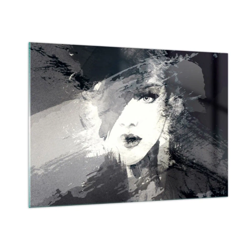 Glass picture - From Behind Grey Voile - 100x70 cm