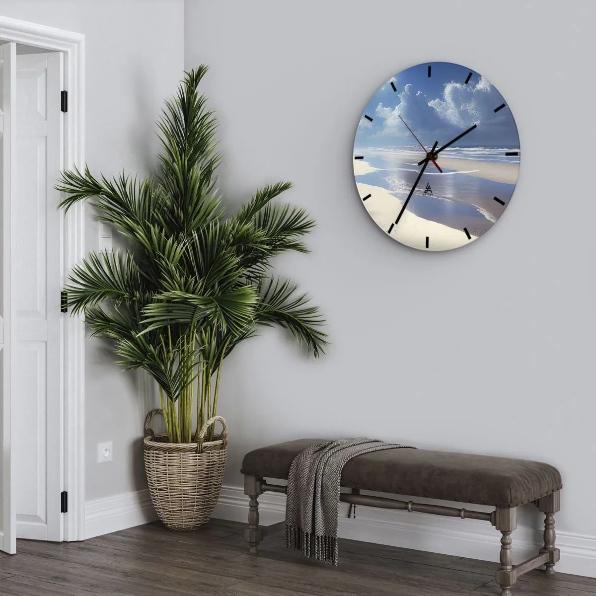 Wall clock - Clock on glass - Paradise Holiday - 30x30 cm