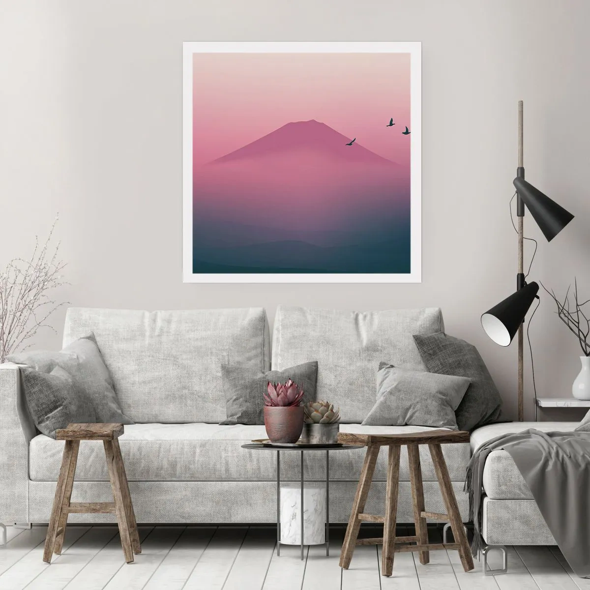 Poster - Wanderers above Clouds - 50x50 cm