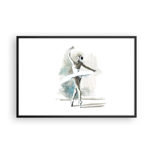 Poster in black frame - Enchanted into a Swan - 91x61 cm