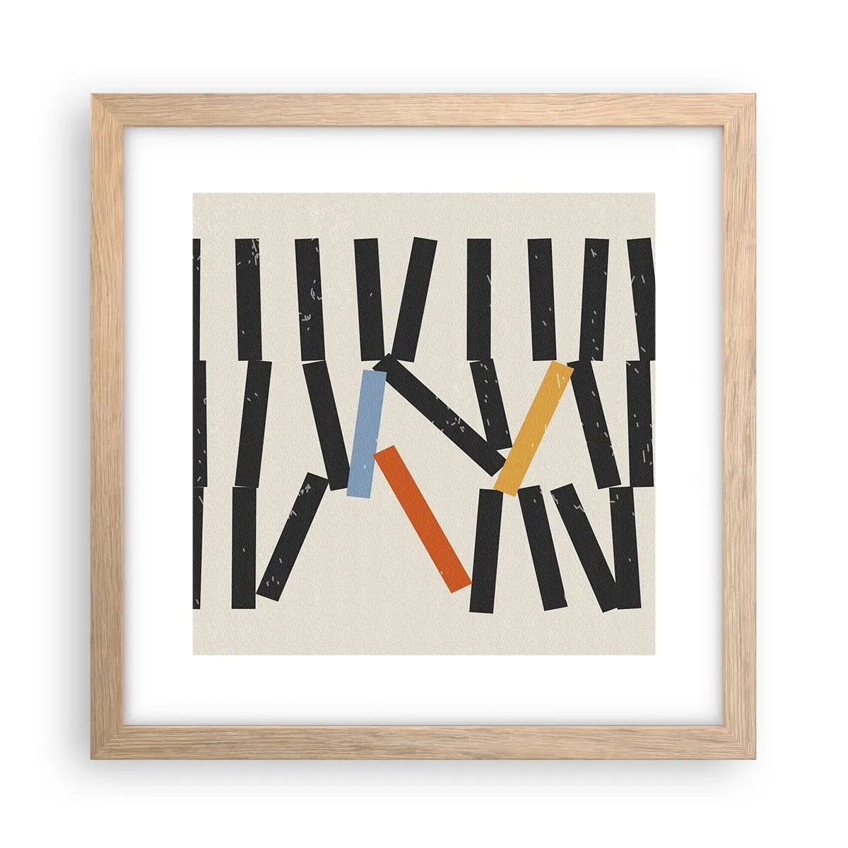 Poster in light oak frame - Domino - Composition - 30x30 cm