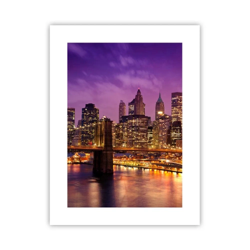 Poster - Violet and Gold Manhattan - 30x40 cm