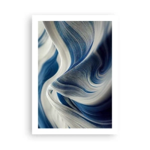 Poster - Fluidity of Blue and White - 50x70 cm