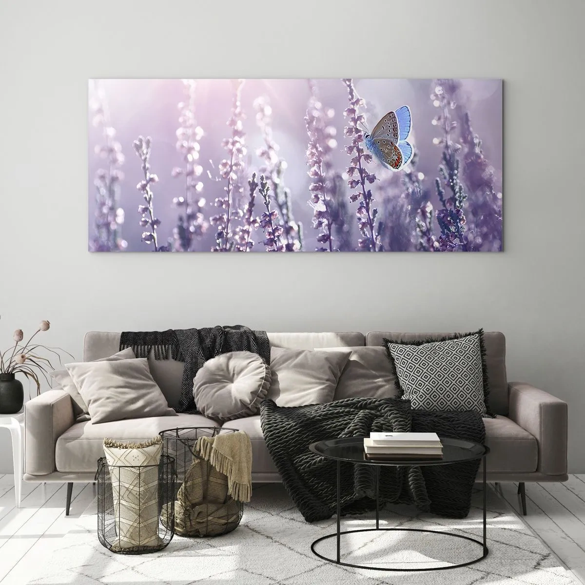 Glass picture - Kiss of a Butterfly - 120x50 cm