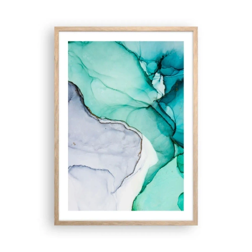 Poster in light oak frame - Study in Turquoise - 50x70 cm