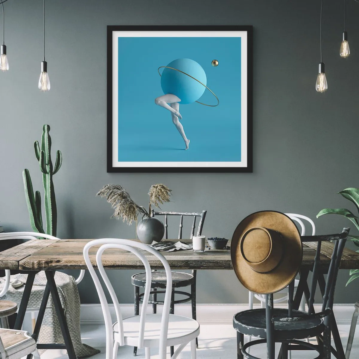 Poster in black frame - And Planets Are Going Crazy - 50x50 cm