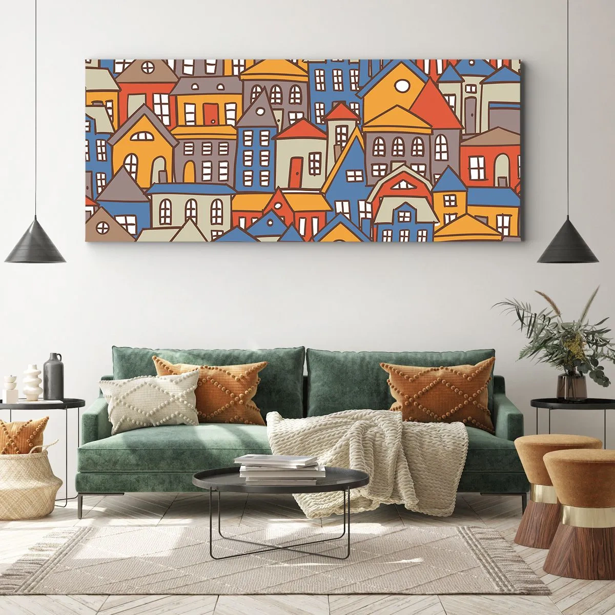 Canvas picture - House after House - 120x50 cm