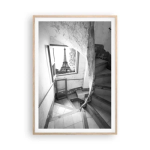 Poster in light oak frame - What a View! - 70x100 cm