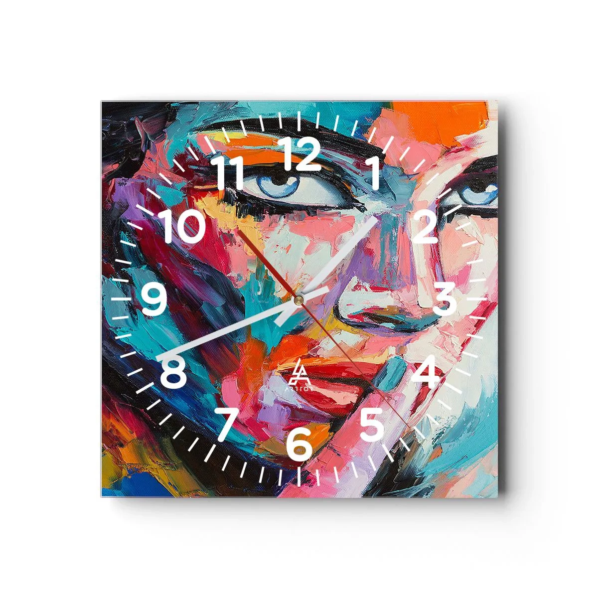 Wall clock - Clock on glass - Our First Secret - 40x40 cm