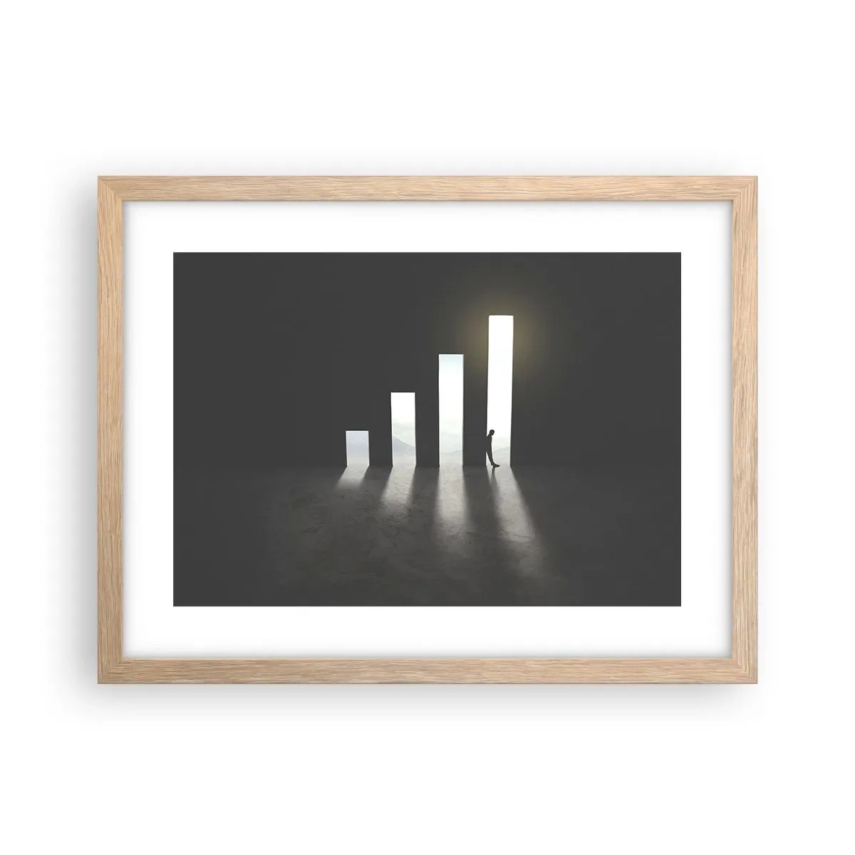 Poster in light oak frame - Success - Impression - 40x30 cm