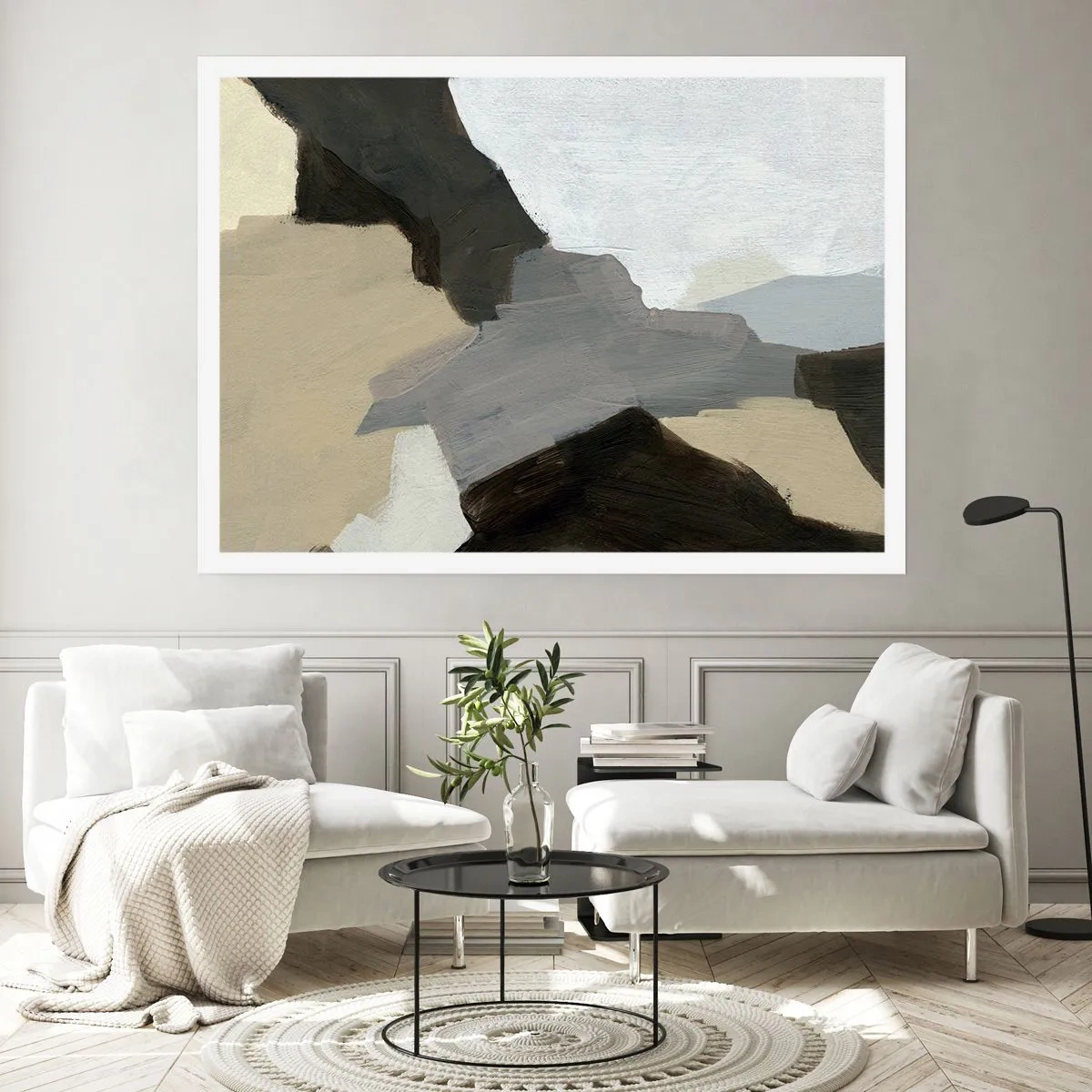 Poster - Abstract: Crossroads of Grey - 70x50 cm