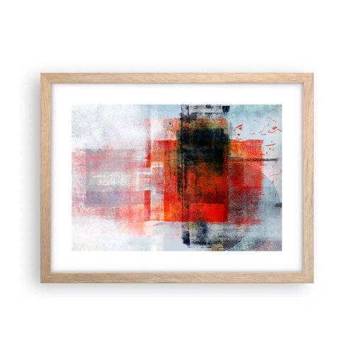 Poster in light oak frame - Glowing Composition - 40x30 cm