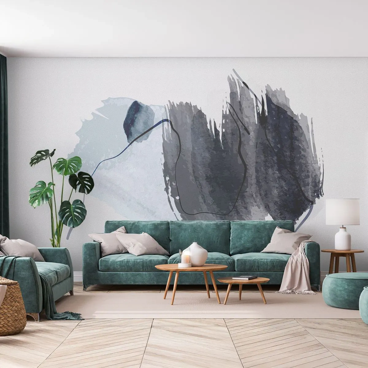 Photo Wallpaper Premium Canvas - Intensity and Movement - Abstraction, Piece, Painting - 150x105 cm