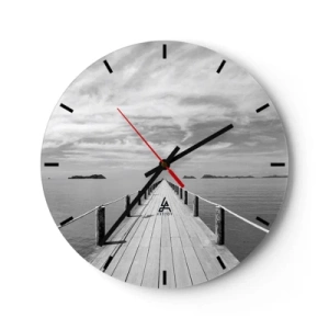 Wall clock - Clock on glass - Maybe a Trip… - 40x40 cm
