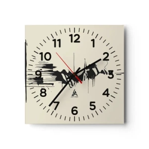 Wall clock - Clock on glass - Hasty Abstract - 30x30 cm