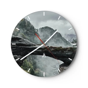 Wall clock - Clock on glass - Adventure Is About to Start - 40x40 cm