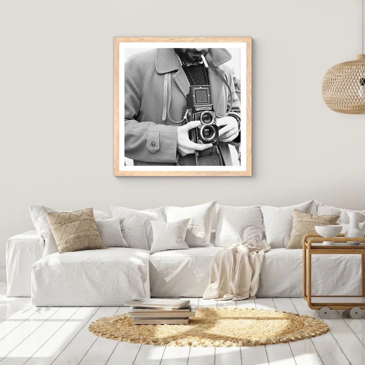 Poster in light oak frame - In Retro Style - 50x50 cm