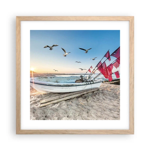 Poster in light oak frame - Deserved Rest - 40x40 cm