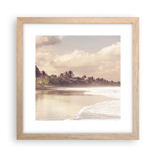 Poster in light oak frame - Caress of the Waves - 30x30 cm