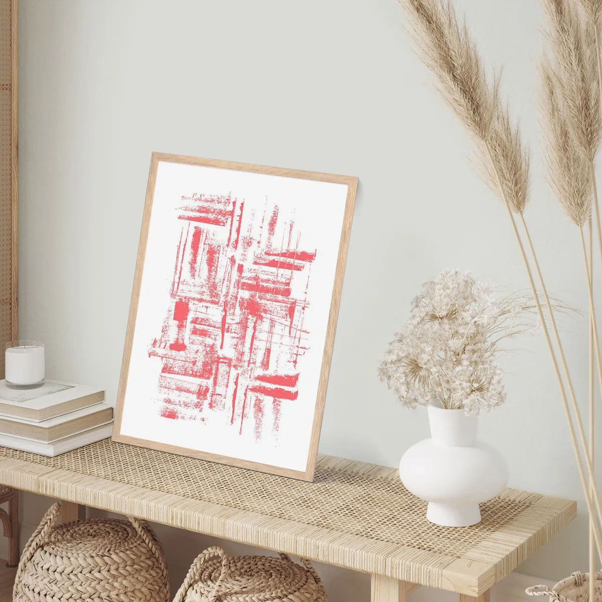 Poster in light oak frame - Red City - 61x91 cm