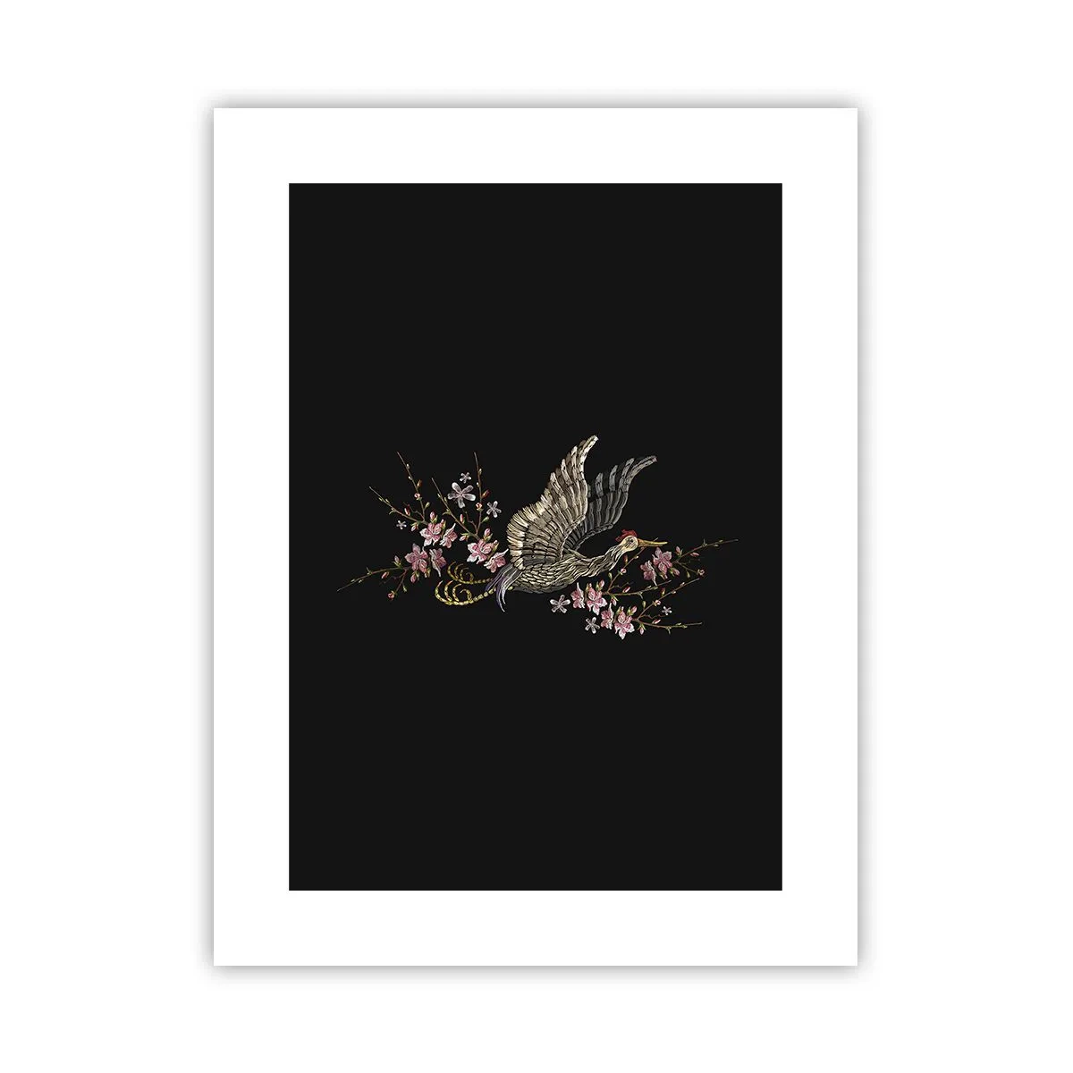 Poster - Exotic, Embroidered Bird - 30x40 cm