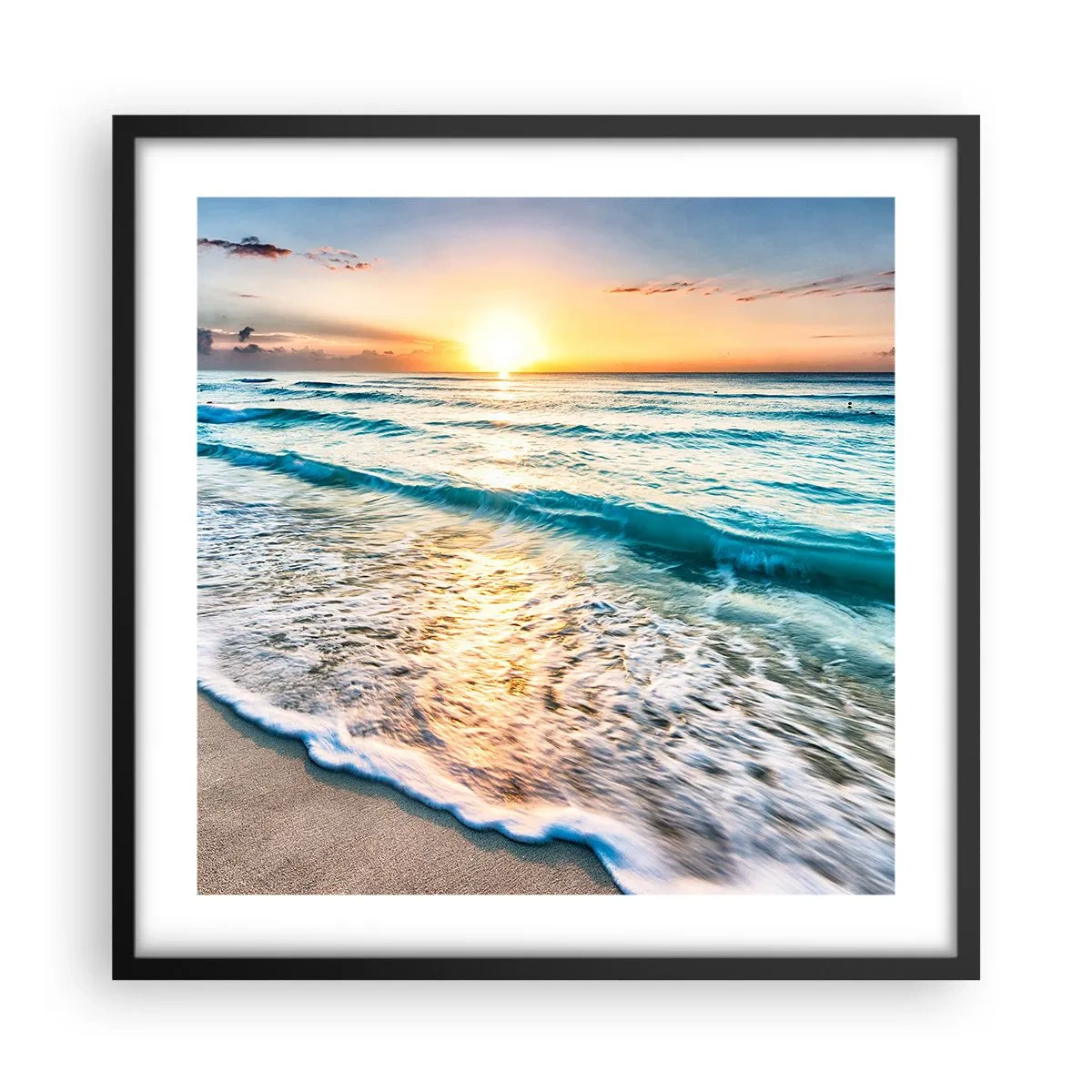 Poster in black frame - Sunset View - 50x50 cm