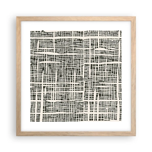 Poster in light oak frame - Woven Composition - 40x40 cm