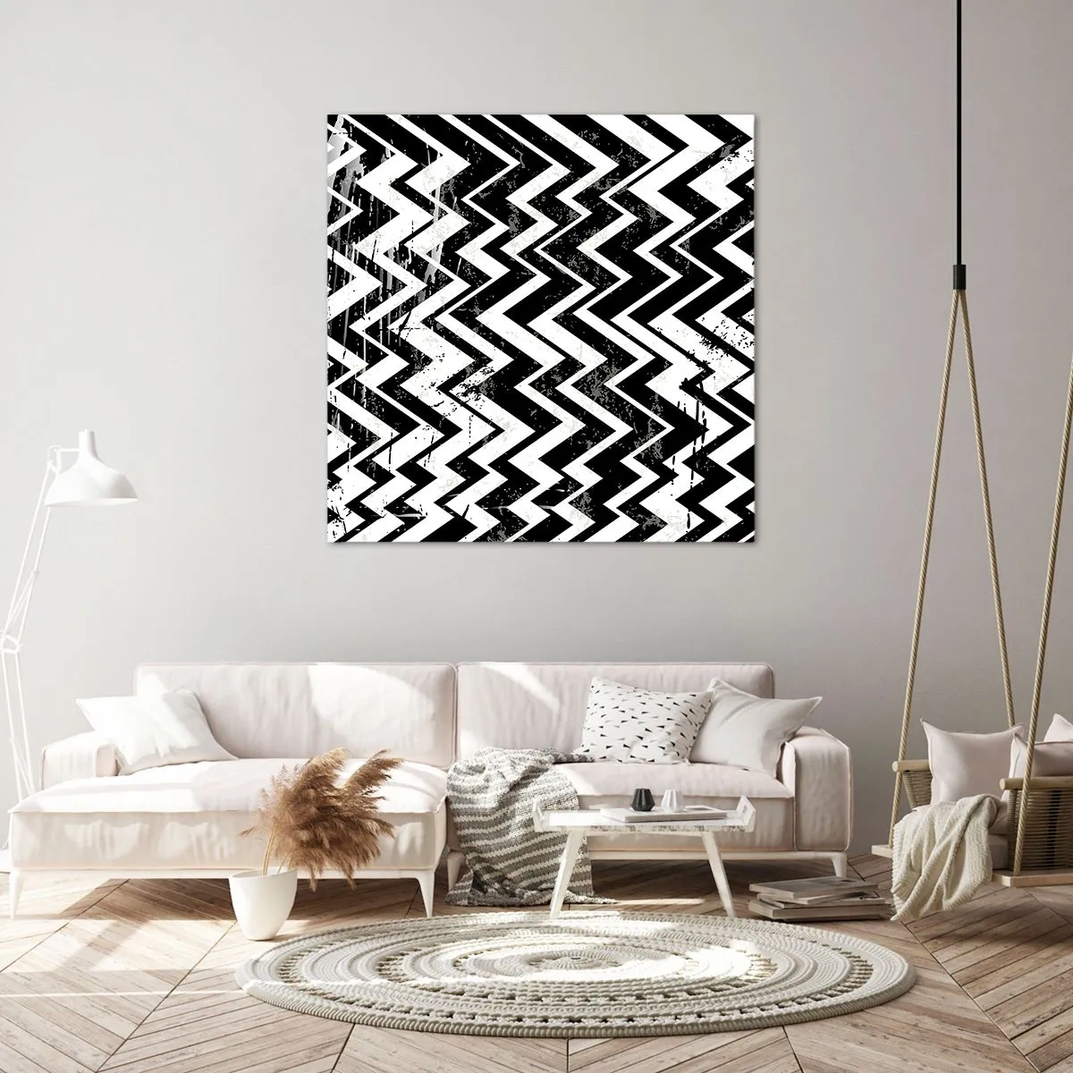 Canvas picture - Zig-White Zag-Black - 30x30 cm