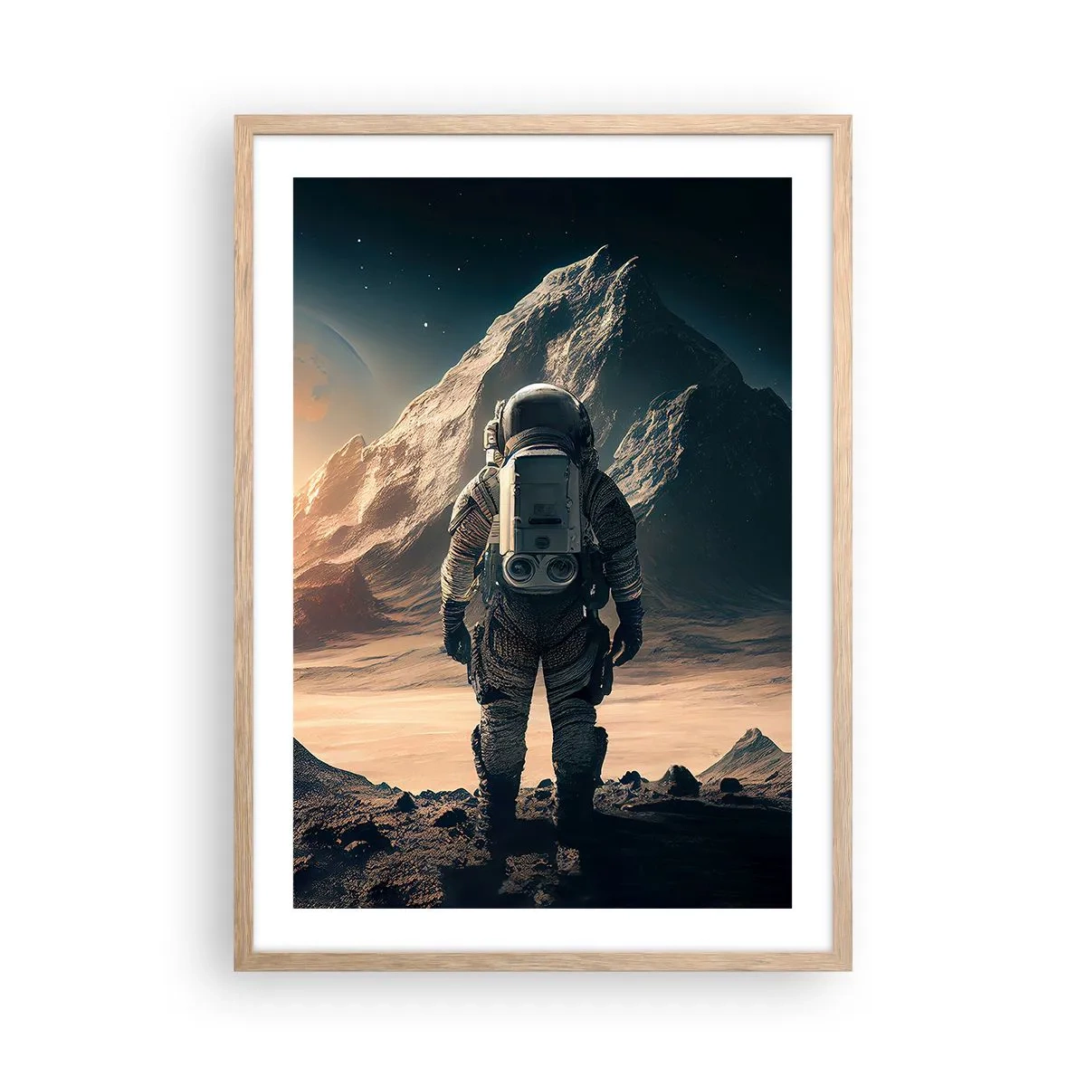 Poster in light oak frame - New Challenge - 50x70 cm