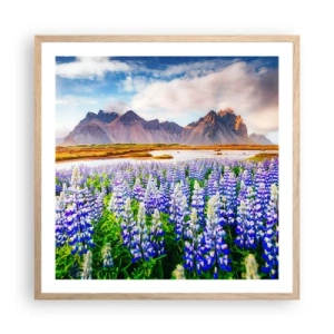 Poster in light oak frame - Strength and Severity next to Sweetness - 60x60 cm