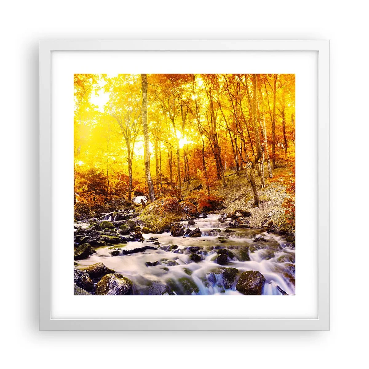 Poster in white frmae - Stones Set in Gold and Platinum - 40x40 cm