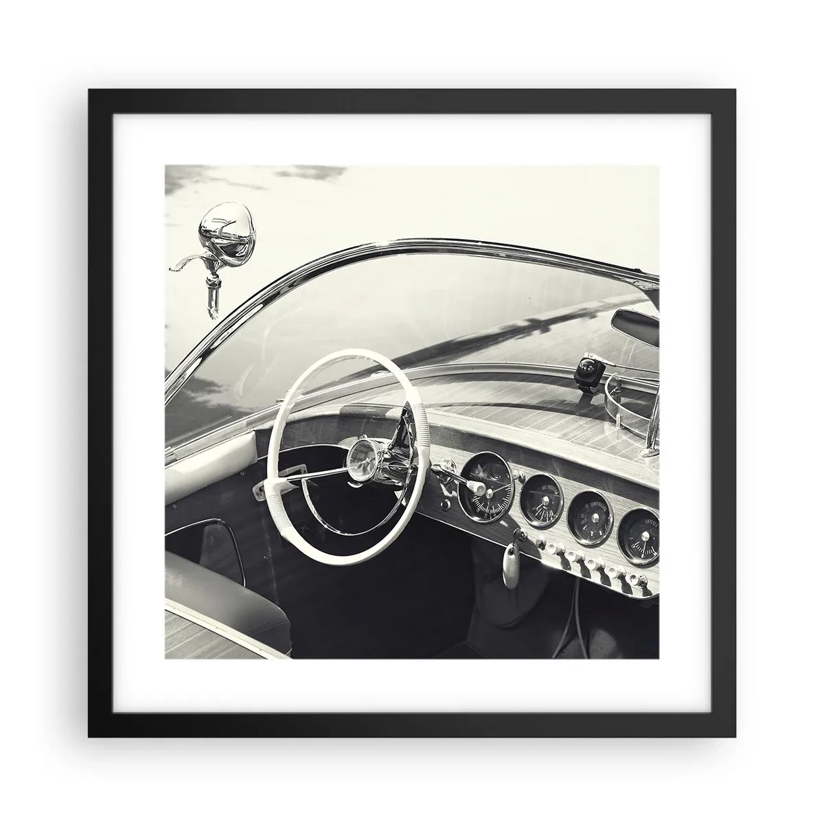 Poster in black frame - Weather for the Rich - 40x40 cm