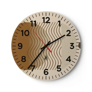 Wall clock - Clock on glass - About the Origin of Geometrical Figures - 30x30 cm