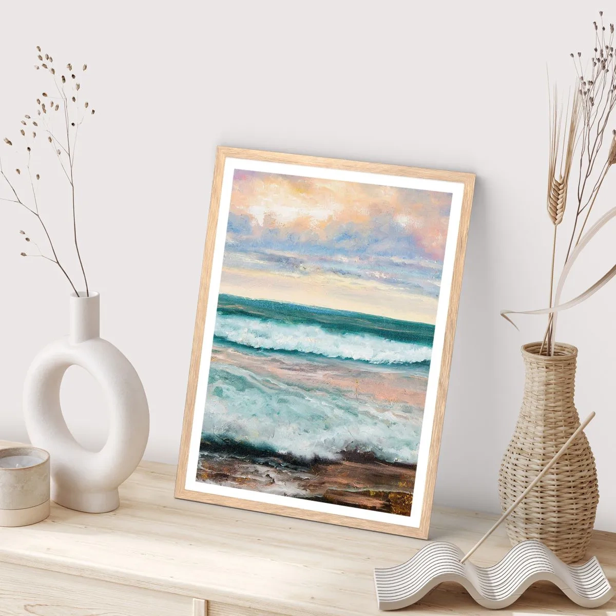 Poster in light oak frame - Here You Will Smooth Your Soul - 70x100 cm