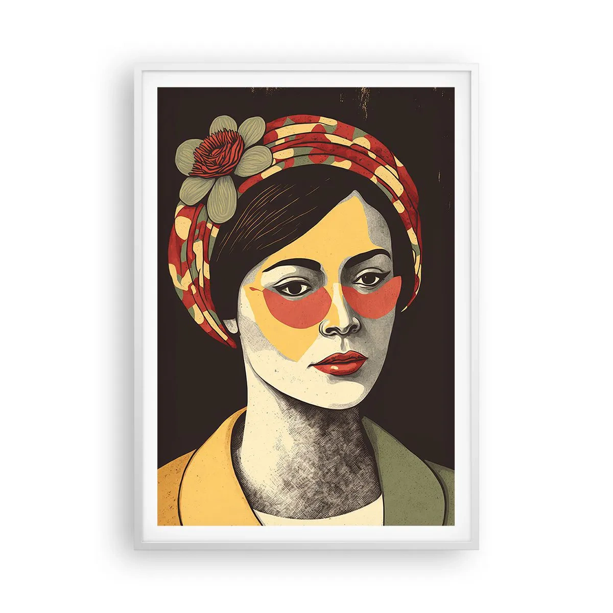 Poster in white frmae - Coral Lady - 70x100 cm