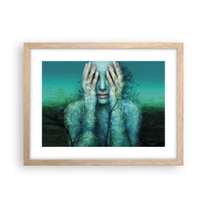 Poster in light oak frame - Submerged in Blue - 40x30 cm
