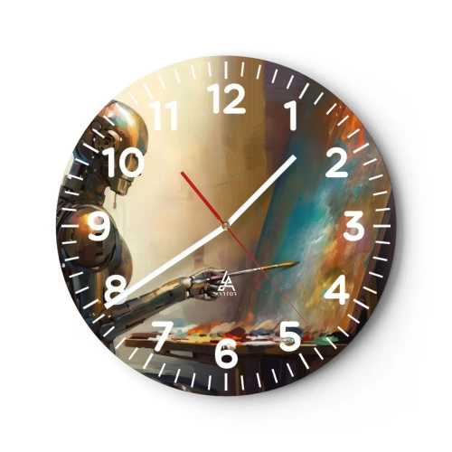 Wall clock - Clock on glass - Art of the Future - 30x30 cm