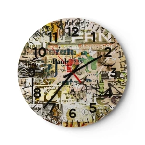 Wall clock - Clock on glass - So Much Is Going on - 30x30 cm