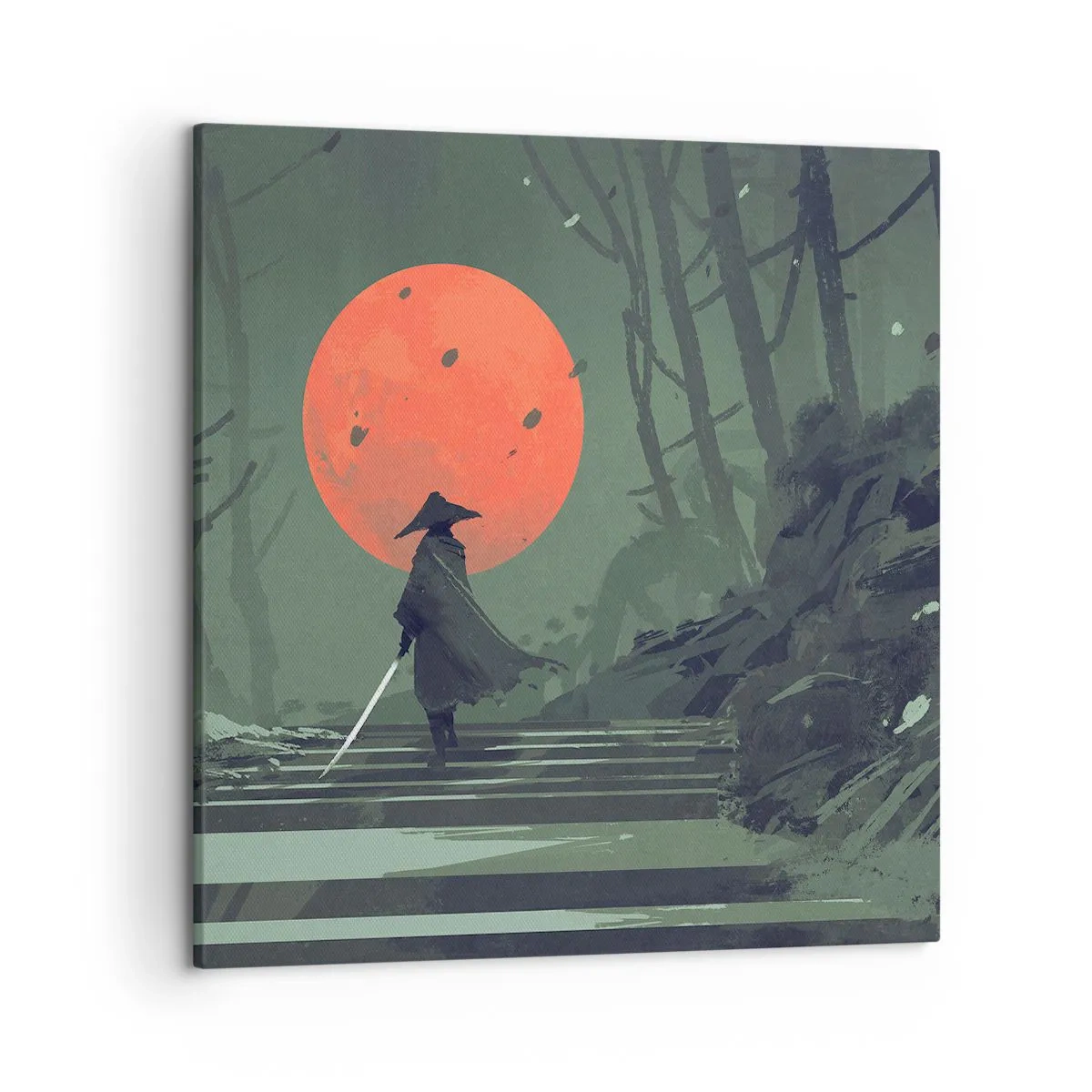 Canvas picture - Red Moon Warrior - 50x50 cm