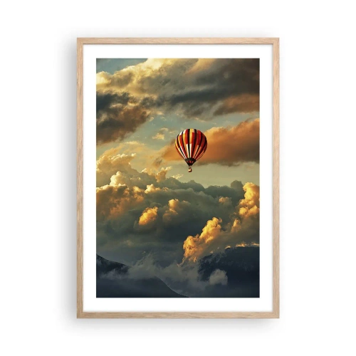 Poster in light oak frame - I Like Flying - 50x70 cm