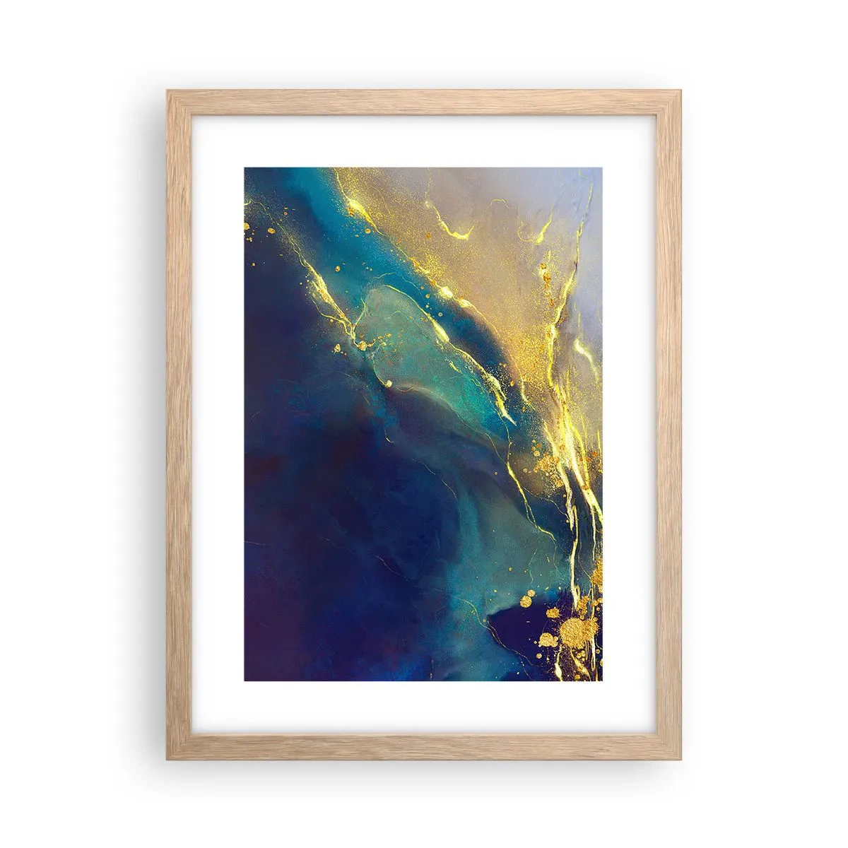 Poster in light oak frame - Golden Flood - 30x40 cm