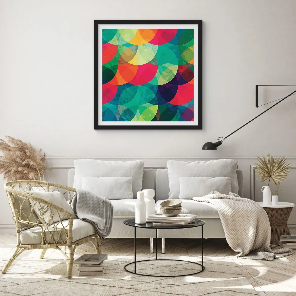 Poster in black frame - Into the Rainbow - 60x60 cm